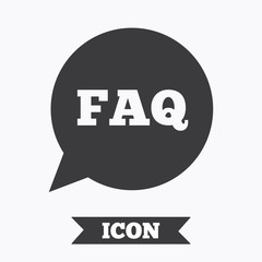 FAQ information sign icon. Help symbol.