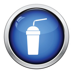 Disposable soda cup and flexible stick icon