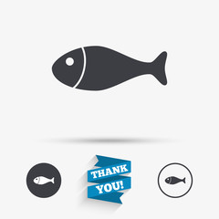 Fish sign icon. Fishing symbol.