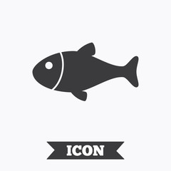 Fish sign icon. Fishing symbol.