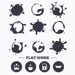 Petrol or Gas station services icons. Car wash.