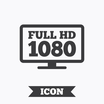 Full hd widescreen tv. 1080p symbol.