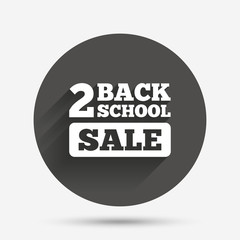 Back to school sign icon. Back 2 school symbol.