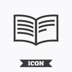 Book sign icon. Open book symbol.