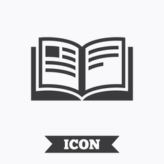 Book sign icon. Open book symbol.