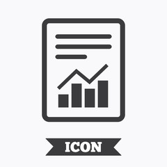Text file sign. File document with chart symbol.