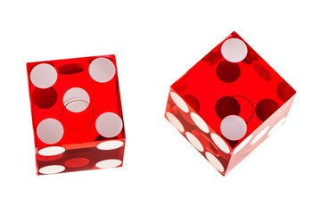 Red dice isolated