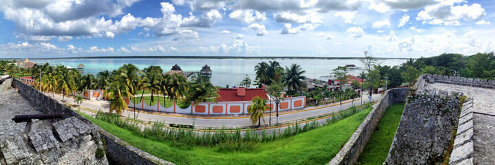 View from the fort of San Felipe to  Bacalar Lagoon