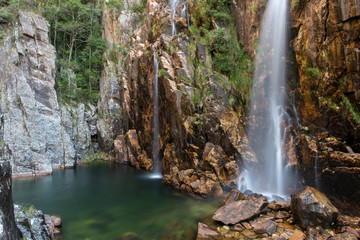 Fototapeta na wymiar Parida waterfall, Cachoeira da Parida, in Serra da Canastra, Minas Gerais, Brazil