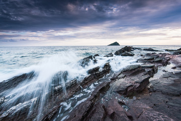 waves crashing at beach