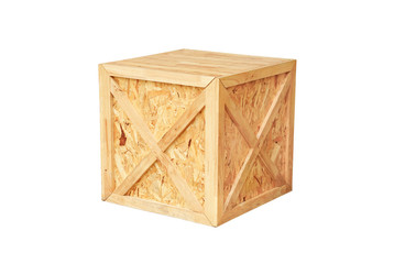 Wooden cube box isolated