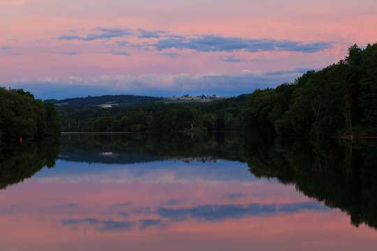 Sunset In Amsterdam NY Mohawk River