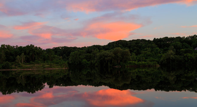 Sunset In Amsterdam NY Mohawk River