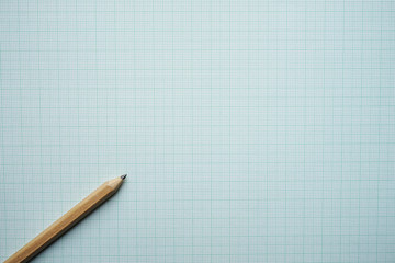 close-up pencil on graph paper background
