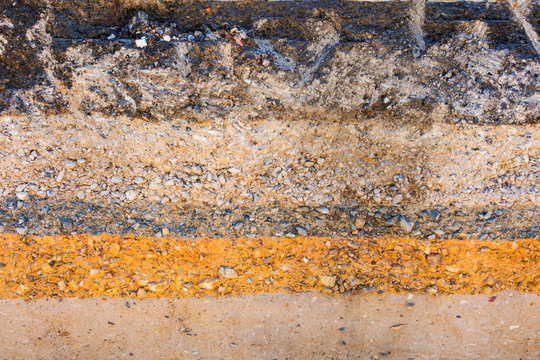 Layers soil and rock of traffic road, Layer soil paving, Layer o