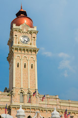 Clock Tower of The Sultan Abdul Samad Building, located in front of Merdeka Square.