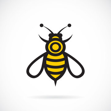 Vector image of an bee design on white background.