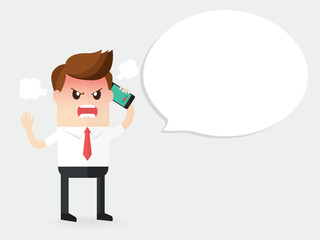 angry businessman shouting on a phone