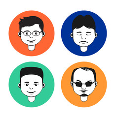 Set of male avatar icons