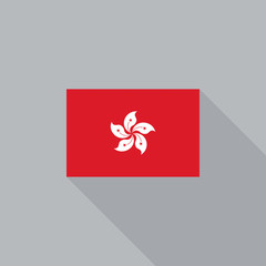 Hong Kong flag flat design vector illustration