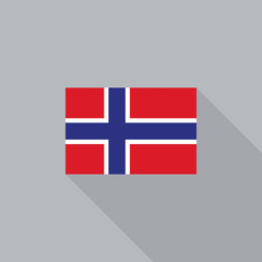 Obraz premium Norway flag flat design vector illustration