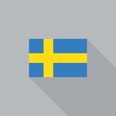 Sweden flag flat design vector illustration