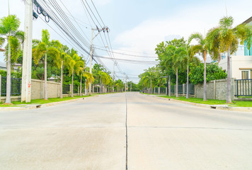 empty road in the village