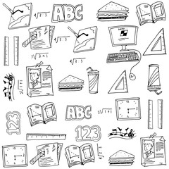 Hand draw vector art school doodles