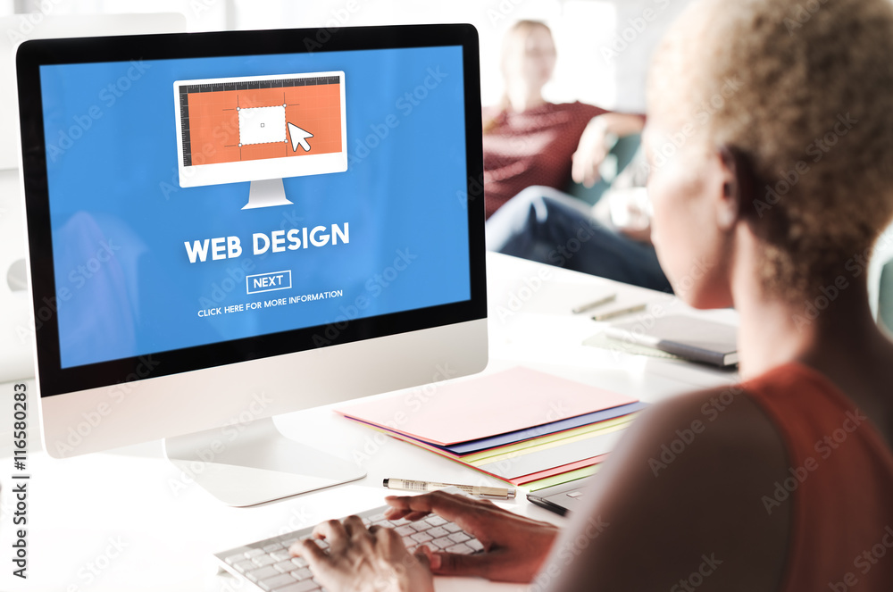 Poster web design homepage internet layout software concept