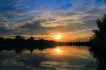 Fototapeta premium Beautiful sunset background.