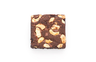 chocolate brownies on white