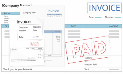 Invoice Bill Paid Payment Financial Taxation Concept
