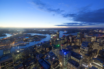 Fototapeta na wymiar Aerial view of the Sydney skyline