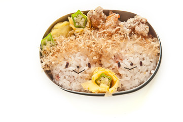 Lunch box motif of twins