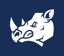 Vector illustration of rhino head silhouette