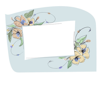 The square frame with flowers
