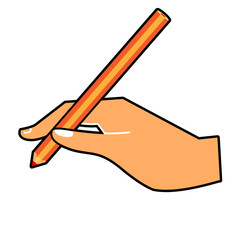 Hand with a pencil