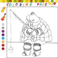 Coloring book for kids. Outline illustration for coloring