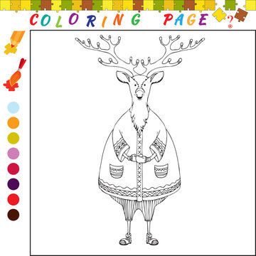 Coloring book for kids. Outline illustration for coloring