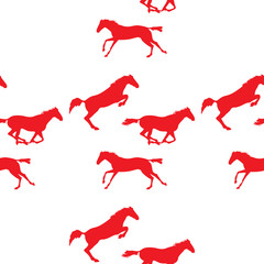 Vector seamless pattern with horses
