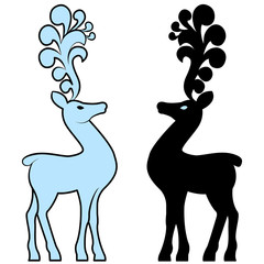 Two deer silhouette