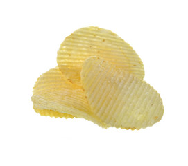 Potato chips isolated on white background
