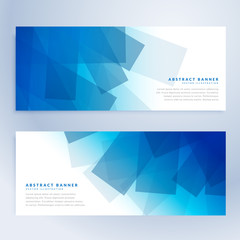 abstract shapes banners in blue color