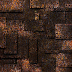 rusty fix wall. grunge metal background.