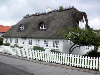 Fototapeta na wymiar Thatched house in Denmark