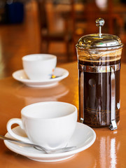 hand drip coffee with cup