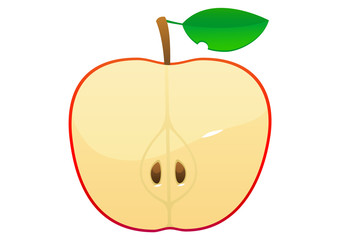 bright juicy tasty green apple cartoon isolated