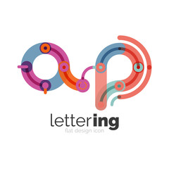 Linear business logo letter
