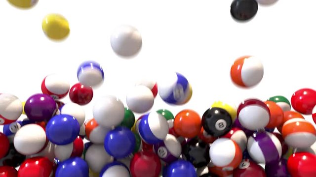 Pool billiards balls fill screen transition composite overlay 4K
