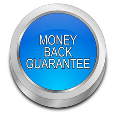 Money back Guarantee button - 3D illustration